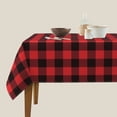 thumbnail image 3 of Wukai Buffalo Plaid Red Black Waterproof Tablecloth for Kitchen Dining, Fits Square Tables for 2-4 Seats -54"x54", 3 of 7