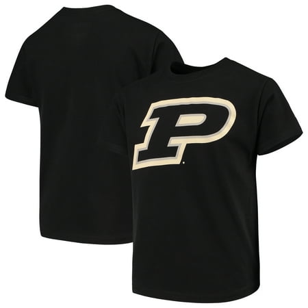 Purdue Boilermakers Ncaa Stripes - Purdue Boilermakers Russell Youth Oversized Graphic Crew Neck T-Shirt - Black