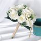 thumbnail image 5 of Wedding Artificial Ivory Rose Berries Bouquets with Green Leaves Holding Flowers, 5 of 5