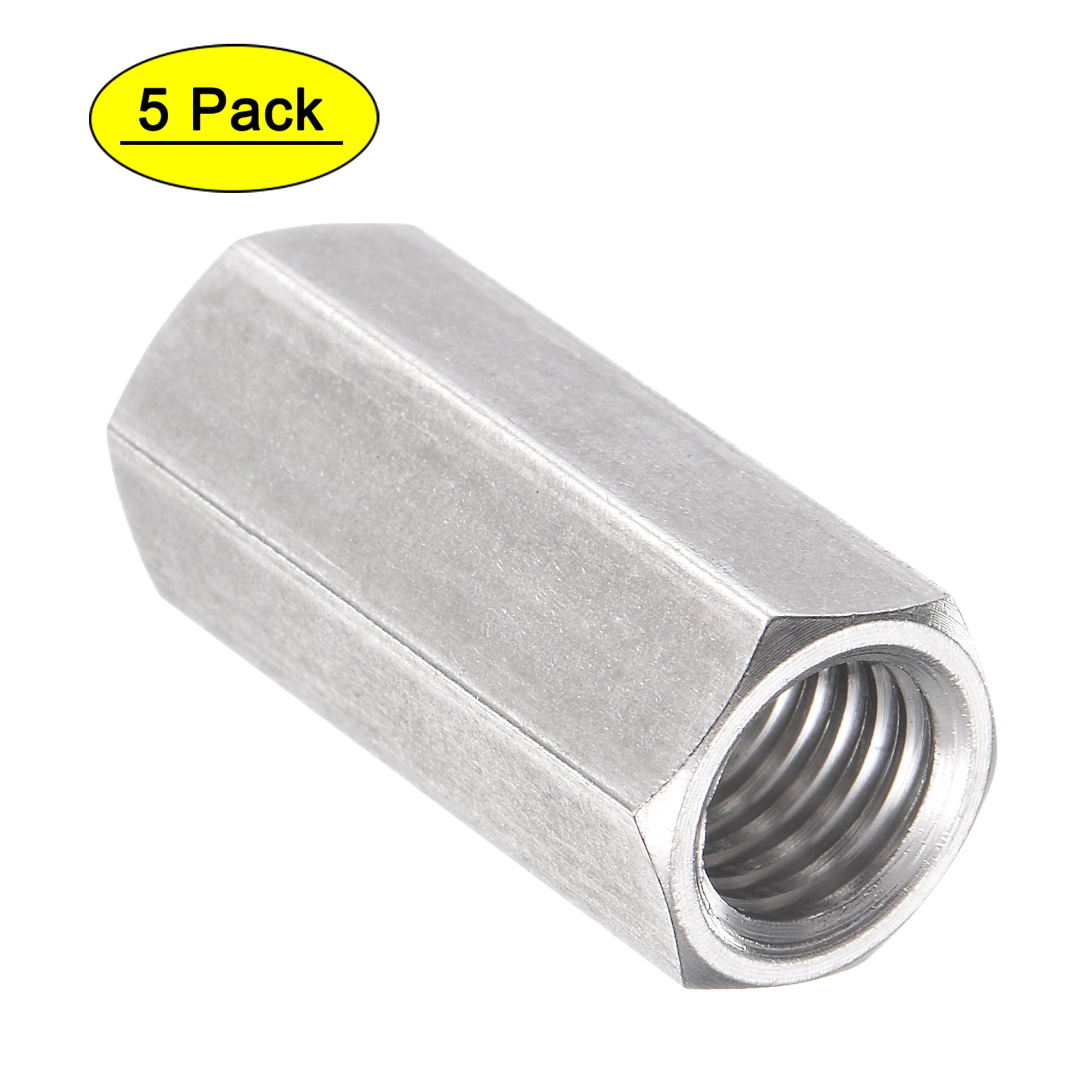 304 A2 Stainless Steel M4-M24 Hex Coupling Nuts Threaded Rod Bar Stud Long Nuts 