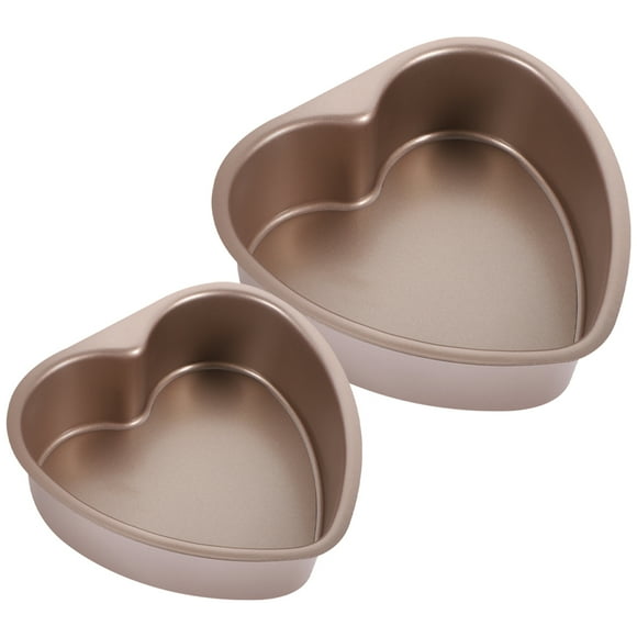 KAKOWELY 2 moldes para pasteles de cocina con forma de corazón y fondo extraíble.