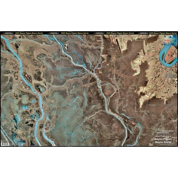 Standard Map M023 Laminated Dautrieve To Bayou Sorrel Fishing Map