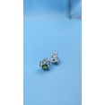 thumbnail image 5 of OM Jewels Women's Delicate Stud Earrings 14K White Gold Plated Round Cut Lab Created Peridot, 5 of 5
