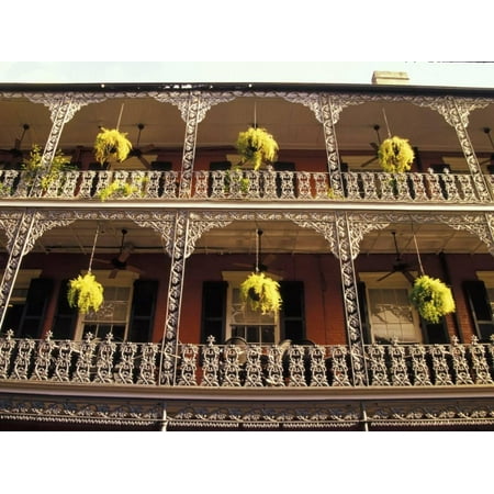 Wrought Iron Bicycle Wall Art Wrought Iron Architecture and Baskets, French Quarter, New Orleans, Louisiana, USA Print Wall Art By Adam Jones ()