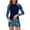 Blue, variant on VBVC Women Rash Guard Long Sleeve Uv Upf 50+ Swim Shirt with Boyshort Bathing Suit Blue (S)
