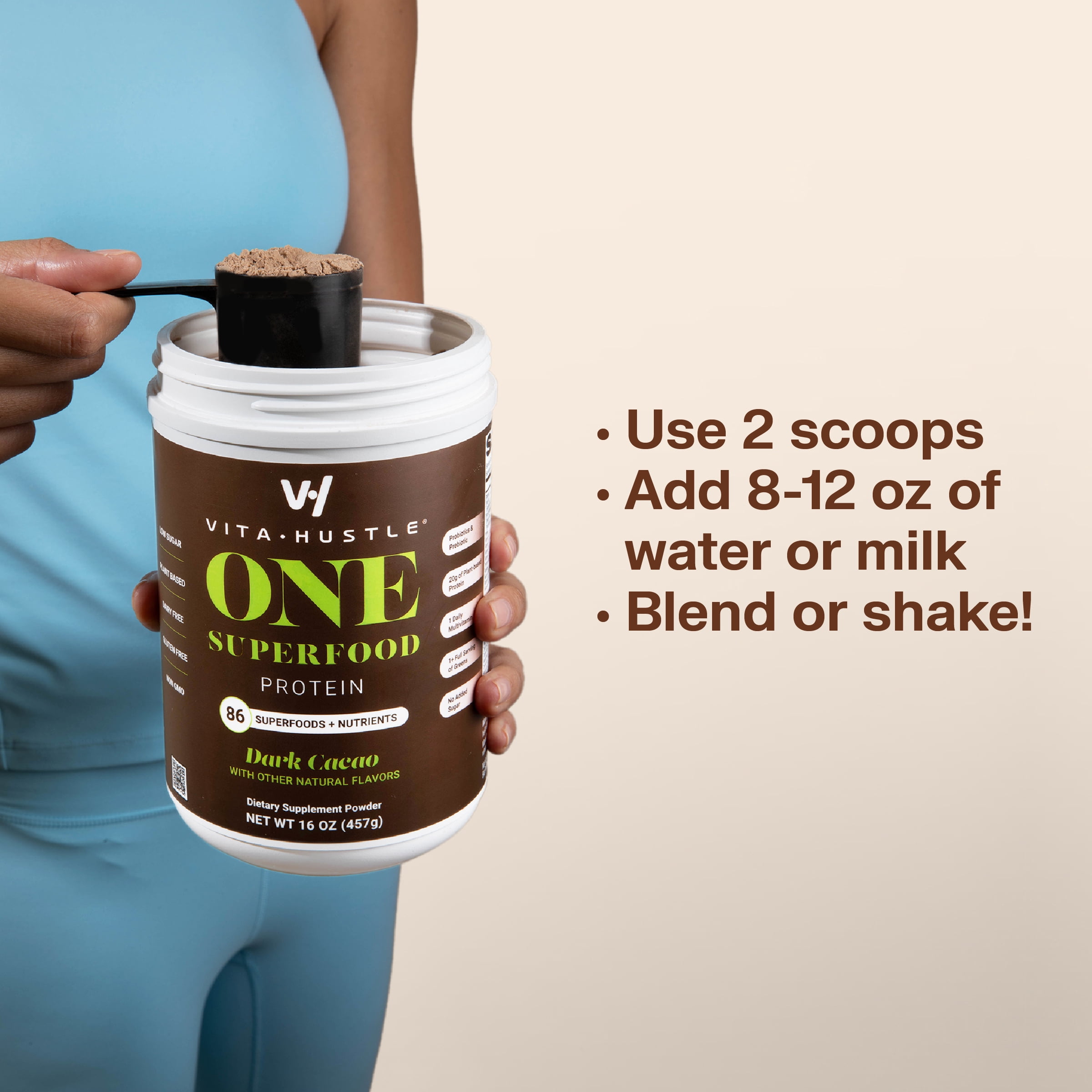 (2 pack) One Superfood Protein, 20g Plant Protein, Chocolate, 10 Servings