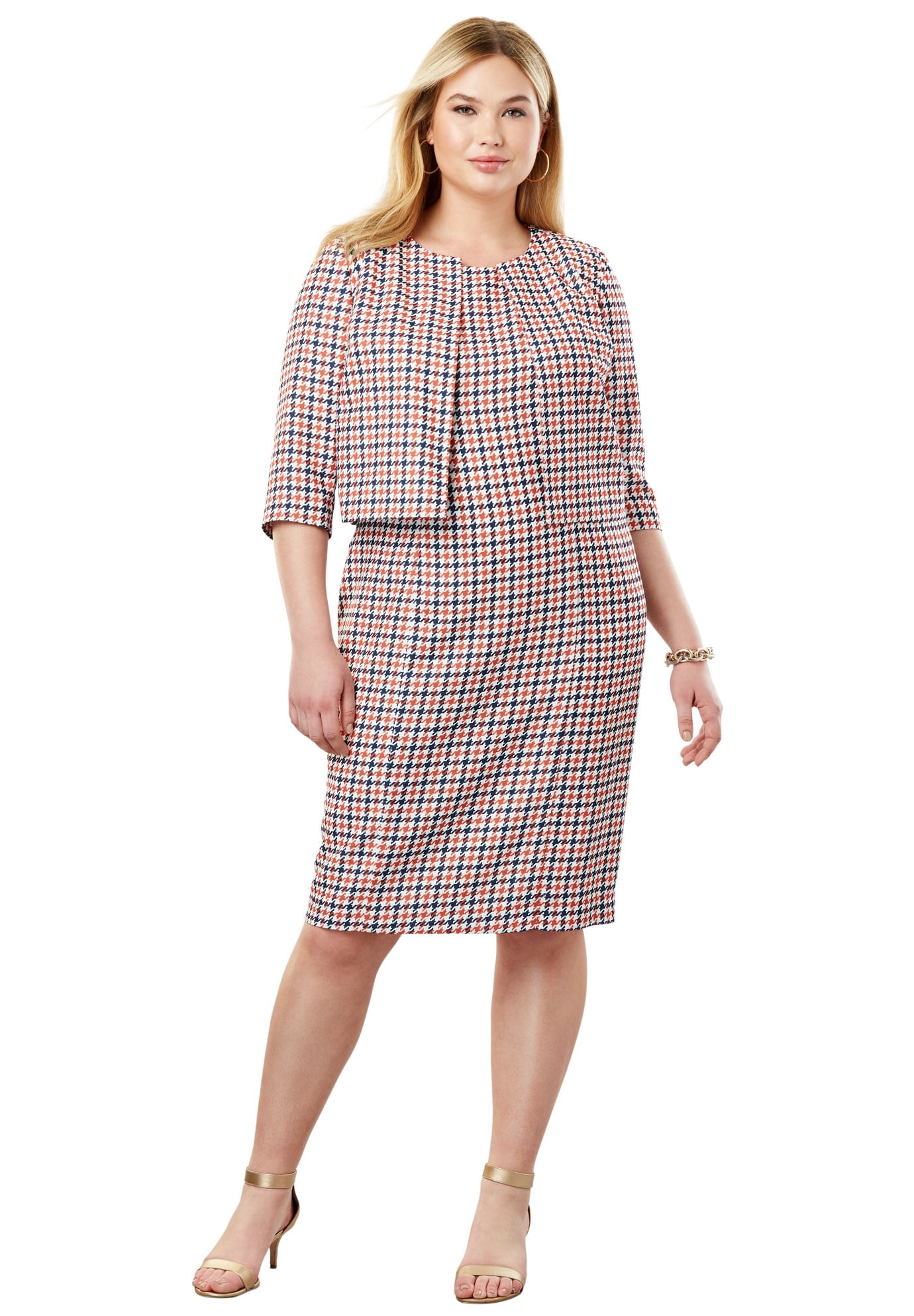 Size Printed Jacket Dress Suit 