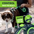thumbnail image 4 of Mighty Paw Retractable Dog Leash 2.0 16' Nylon, Stainless Steel All Lifestages Reflective Dog Retractable Leash, Green (0 - 50 lbs), 4 of 10