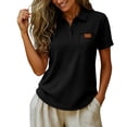thumbnail image 7 of ZUBKTE Women's Short Sleeve V-Neck Business Casual Work Collared Tops S-2XL, 7 of 7
