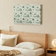 thumbnail image 7 of Xmas Green Beige Christmas Tree Reindeer Rabbit Pattern Canvas Prints Wall Art，Winter Scene Decor Wooden Framed for Living Room Bedroom Office 12×8 inch, 7 of 7