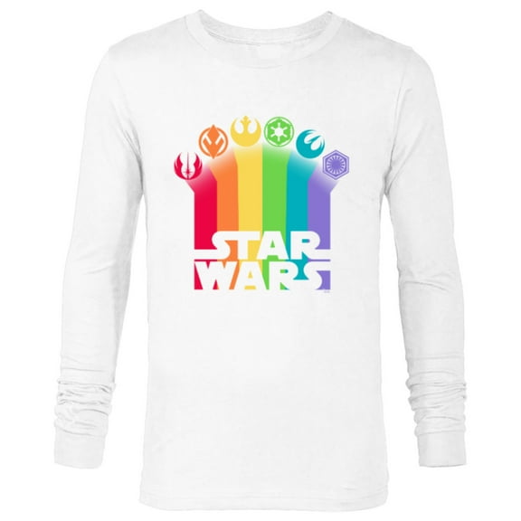 Star Wars Logo with Pride Icons - Long Sleeve T-Shirt for Men - Customized-White