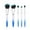 Blue Handle + Black-Blue Bristles, variant on 5Pc Crystal Diamond Makeup Brush Set Soft Synthetic Bristles Vegan Cosmetic Brushes Powder Foundation Eyeshadow Lip Concealer Professional Beauty Kit