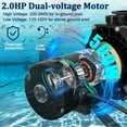 thumbnail image 4 of Jacgood 2.0 HP 110-120V /220-240V Inground/Above Ground Swimming Pool Pump, Dual Voltage Self Primming Pool Pump with Strainer Filter Basket & Drain Plug, 1500W 60HZ Silent Operation, 4 of 7