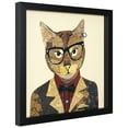 thumbnail image 3 of Empire Art Direct Funky Cat 2 Dimensional Collage Framed Graphic Art Under Glass Wall Art, 17" x 17" x 1.4", Ready to Hang, 3 of 6