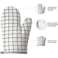 thumbnail image 4 of 4 Pack 10.24" X 5.12" Cotton Oven Mitt Pot Holders, Non-Slip Heat Resistant Oven Mits Kitchen Gloves Potholders for Cooking Baking Grilling (White), 4 of 8
