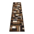 thumbnail image 2 of Emma + Oliver 2x7 Modern Cubist Olefin Accent Runner Rug in Gradient Shades of Chocolate, Beige and Ivory with Natural Jute Backing, 2 of 6