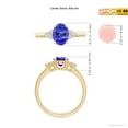 thumbnail image 4 of ANGARA Natural Solitaire Oval 1.25 ct Tanzanite and Diamond Promise Ring in 14K Yellow Gold for Women (Size-8x6mm) | December Birthstone, Anniversary, Jewelry Gift for Women | Natural Tanzanite Ring, 4 of 9