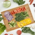 thumbnail image 6 of Kikcoin Bamboo Cutting Boards for Kitchen, with Deep Juice Groove and Inner Handle, XL, 17.6" x 12", 6 of 7