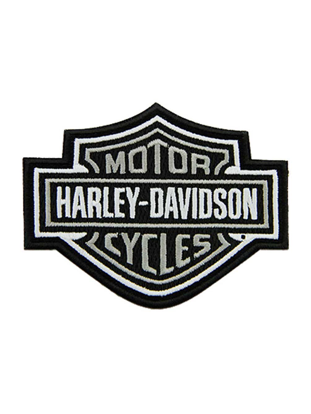 Harley-Davidson 4 inch Embroidered Gray Bar & Shield Logo Emblem Sew-On