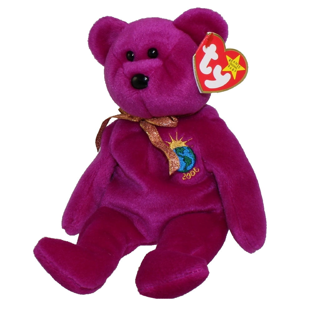 Purple Millennium 2000 Buddy Bear .Good Condition. Ty Beanie Baby 