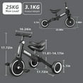 thumbnail image 5 of KORIMEFA 5 in 1 Kids Tricycle for 1-4 year olds, Toddler Bike Kids Trike for Balance Training, Baby Bike for Boy Girl, 5 of 17