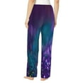 thumbnail image 3 of Bingfone Pajamas For Women,Purple And Green Glitter Pajama Pants With Pockets-Medium, 3 of 9