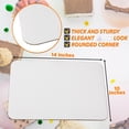 thumbnail image 3 of [17 Pack] 14x10 Inch White Corrugated Cake Board - Laminated Rectangular Quarter Sheet, Scalloped Cardboard Base, Pizza, Desserts and Pastries Food Trays, Grease Proof and Moisture Resistant, 3 of 7