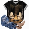 thumbnail image 4 of TOWED22 Halloween Shirts for Women T Shirt Holiday Ghost Graphic Crewneck Short Sleeve Tee Tops(Beige,XXL), 4 of 6