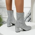 thumbnail image 4 of Oyedens Womens Ankle Booties Sparkly Sequin Dress Boots Winter Fall Short Boots for Women Night Party, 4 of 6