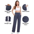 thumbnail image 3 of Hanerdun Womens Yoga Pants Wide Leg Workout Leggings High Waist Bottoms with Pockets Activewear Gray L, 3 of 9