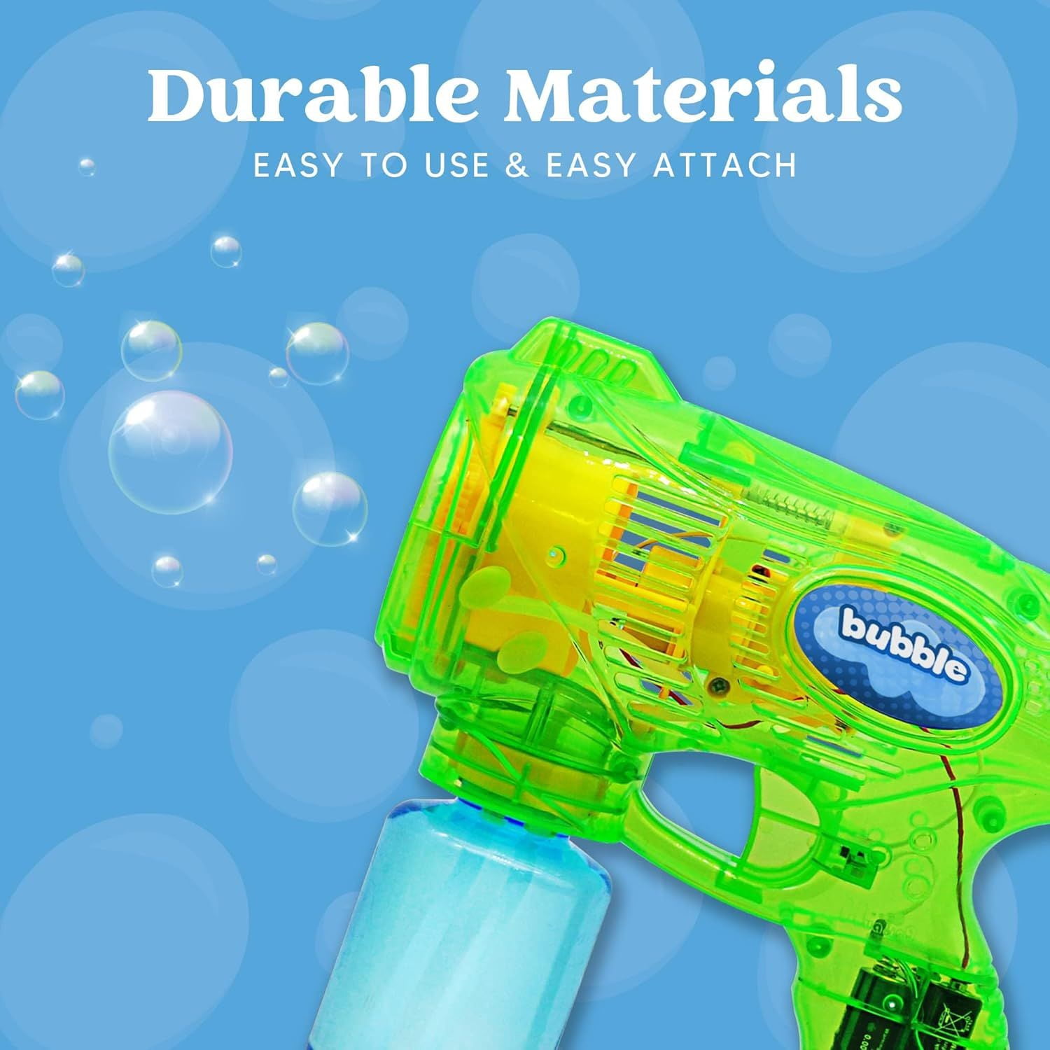 2 Kids Bubble Gun with 2 Bottles Refill Solution, Bubble Machine Gun for Toddlers 1-3 Kids 4-8, Party Favors, Summer Toy, Outdoors, Easter, Birthday Gift