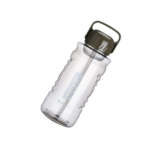 Bewildely Vaso de agua con asa y pajita Recipiente para beber multifuncional Vaso de plástico de gran capacidad Deportes Pesca Correr Mostrada Café 1000ml Bewildely HA065540-03
