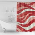 thumbnail image 4 of Small Stall Shower Curtain 36x72 Inch Narrow Half Size Red Waves Bath Curtains Bathroom Decor Ombre Sea Ripples Shabby Beach Waterproof Fabric Shower Curtain Set with Hooks 36 Inch, 4 of 6