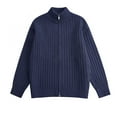 thumbnail image 5 of FYDUU Mens Full Zip Up Cardigan Sweater Men's Autumn Winter Sweater Coat Outdoor Casual Style Stand Collar Zip Cardigan Sweaters Stylish Sweaters, 5 of 5