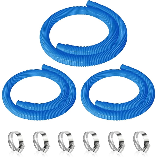 3 Pcs 1.25" Pool Hose, 59" Long Accessory Pool Pump Replacement Hoses, Compatible with All Above Ground Pool Filter Pumps that Use 1 1/4 Diameter Hoses