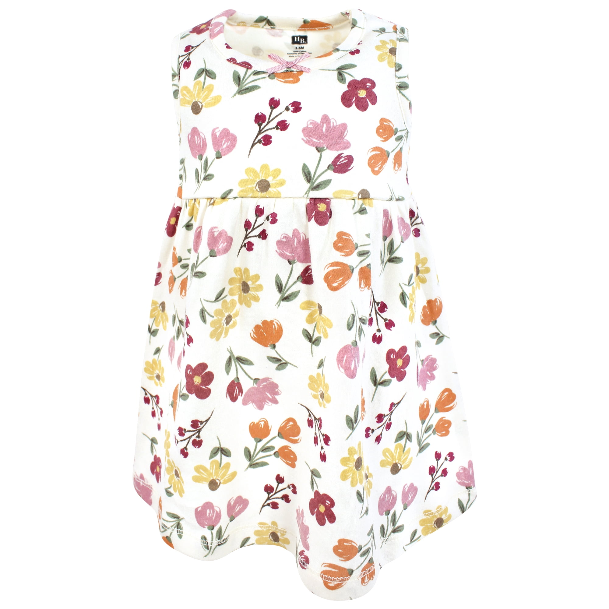 Hudson Baby Infant and Toddler Girls Cotton Dress and Cardigan Set, Autumn Floral, 9-12 Months