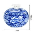 thumbnail image 2 of Mandarin Flower Pattern Ceramic Storage Jar with Lid, Home Kitchen Dining Decoration Centerpiece Store Your mini treasures, 2 of 7
