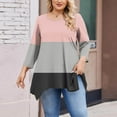 thumbnail image 4 of Qulqfy Women's 3/4 Length Sleeve Tops Plus Size Spring Shirts Tunic Fall Swing Crew Neck Going Out Tops Womens Blouses XXL, 4 of 5