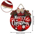 thumbnail image 2 of Yucurem Christmas Wooden Sign for Front Door, Merry Christmas Welcome Door Wreath with Buffalo Plaid Bow Eucalyptus Berries for Xmas Party Wall Hanging Decor, 2 of 8