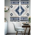 thumbnail image 4 of Blue Beige Boho Sheer Curtains 72 Inch Length 2 Panels Set, Vintage Ethnic Tribal Southwestern Voile Window Treatment Rod Pocket Curtains Sheers Drapes for Bedroom/Living Room/Kitchen 52"x72"x2, 4 of 7