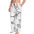 thumbnail image 2 of Uemuo Alpacas and Hearts Pattern Men's Wide Leg Palazzo Lounge Pants with Pockets Light Weight Loose Comfy Casual Pajama Pants-Large, 2 of 9