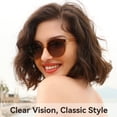 thumbnail image 3 of Gafas de sol Dollger polarizadas extragrandes estilo ojo de gato marrón para mujer y hombre, 3 of 8