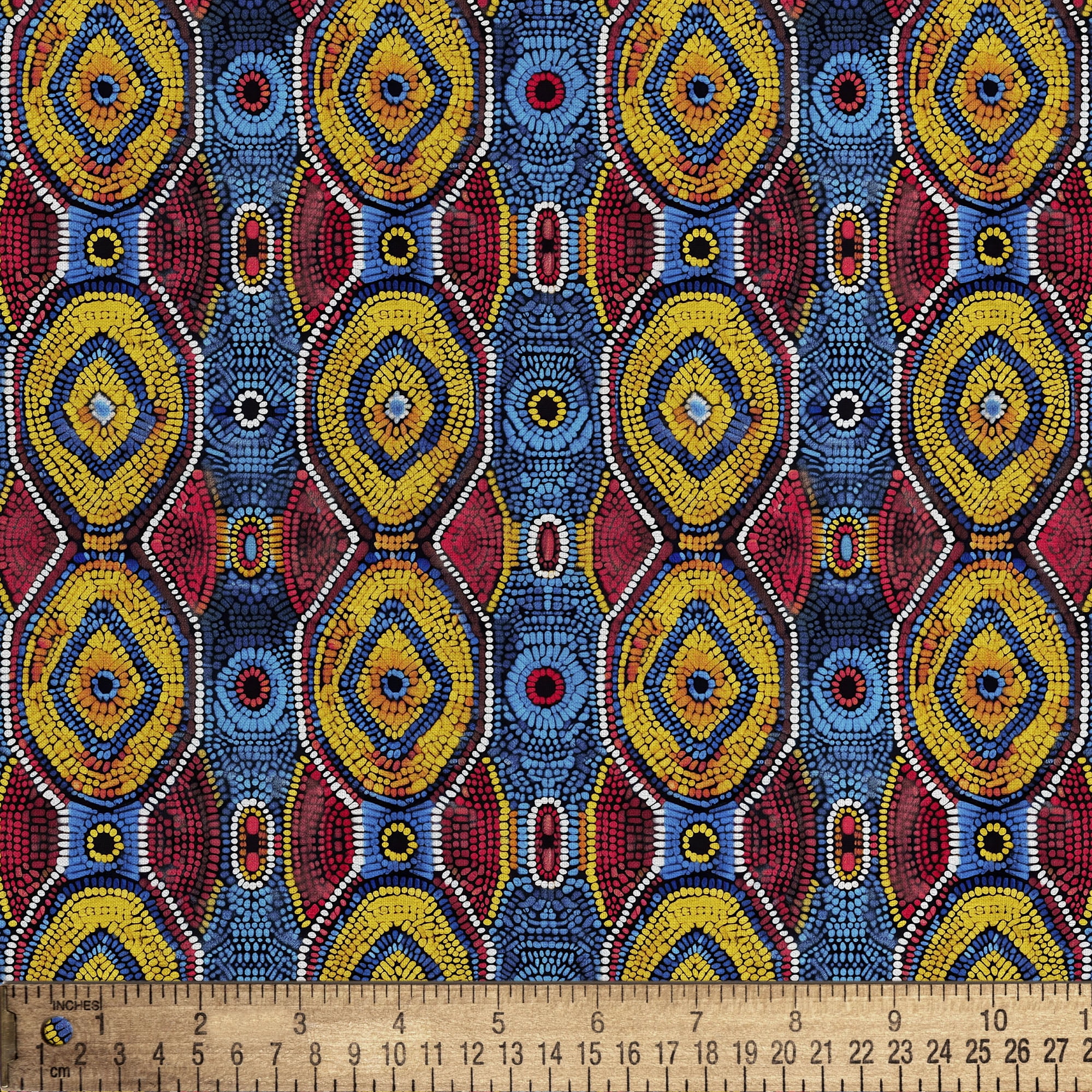 1 Yard 100% Cotton Masai Bead 2, Multi-color, 44" Wide for Quilting & Sewing by David Textiles