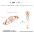 thumbnail image 6 of Rosec Jewels IGI Certified Lab Grown 1 Carat Pink Diamond Heart Engagement Ring with Halo - Pink White Diamond Crossover Ring - with Jewelry Box, 18K Rose Gold, US 6.00, 6 of 9