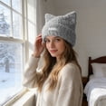 thumbnail image 6 of DFEK Cozy Animal Ear Knitted Winter Warm Hat For Girls Soft Yarn Cap With Cute Cat Ears C One Size, 6 of 9