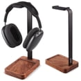 thumbnail image 1 of PHERKORM Soporte para auriculares de madera y aluminio de nogal, soporte para auriculares de escritorio, soporte universal para auriculares para la mayoría de los auriculares para juegos de música - N, 1 of 5
