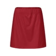 thumbnail image 4 of Women's Mini Tennis Skirt 2025 Solid Color Elastic Waist 2 In 1 Skorts Lightweight Trendy Athletic Skorts for Women,Red,L, 4 of 6