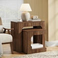 thumbnail image 6 of Tribesigns Nesting C-Shaped End Tables, Compact Side Table Pair with Walnut Finish, Ideal for Living Room and Bedroom Small Spaces, Set of 2, 6 of 7