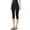 Black, variant on Women's High Waist Side Slit Capri Leggings, Butt Lifting Tight Fit Yoga Pants with Slimming Effect, Stretchy Workout Crop Tights for Running Fitness Gym Daily Wear Light Blue S