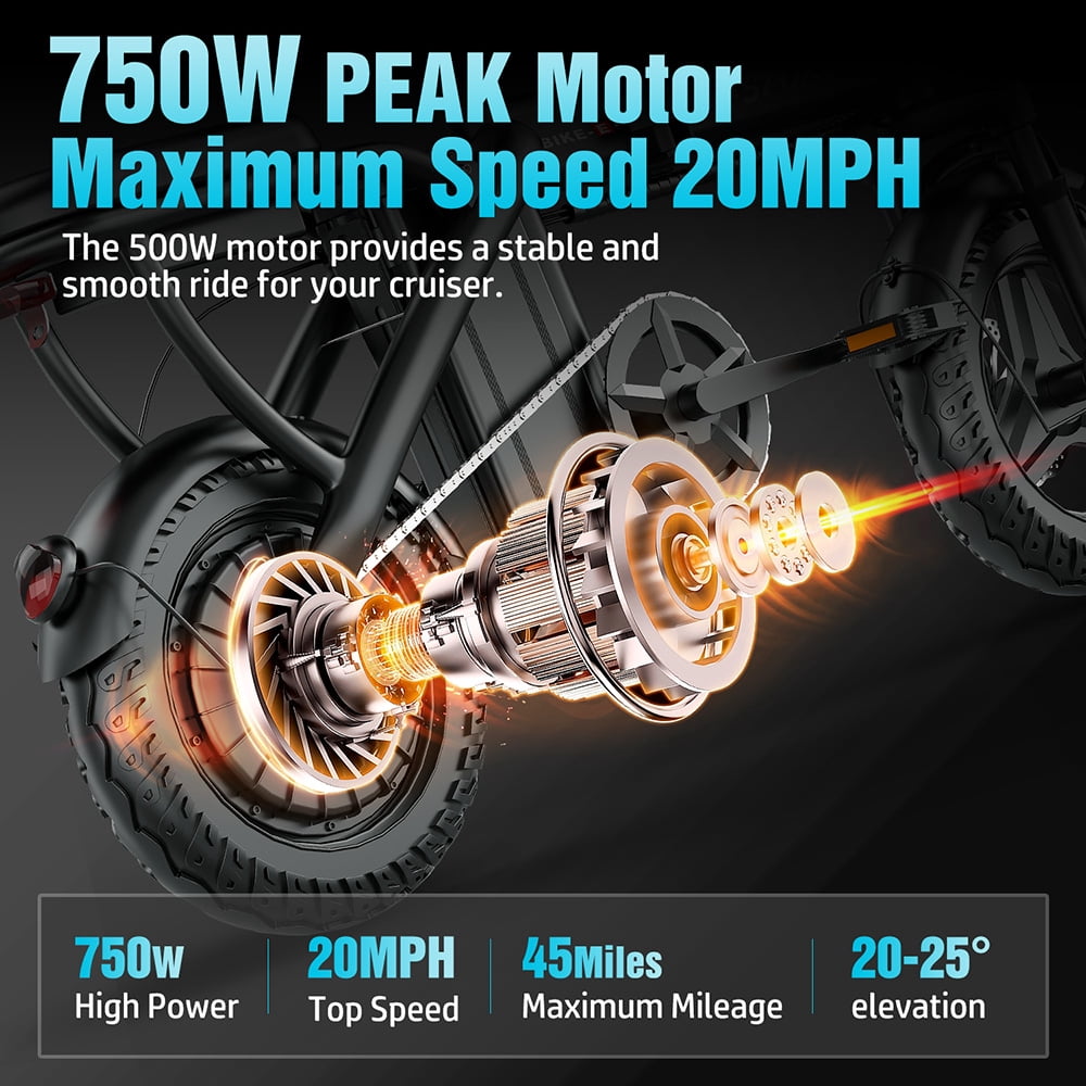 AZHAR 750W Foldable Electric Bike for Adults, 48V 10Ah Removable Battery, 14" Ebike, Electric Mini Bike,The range is 30 miles UL 2849